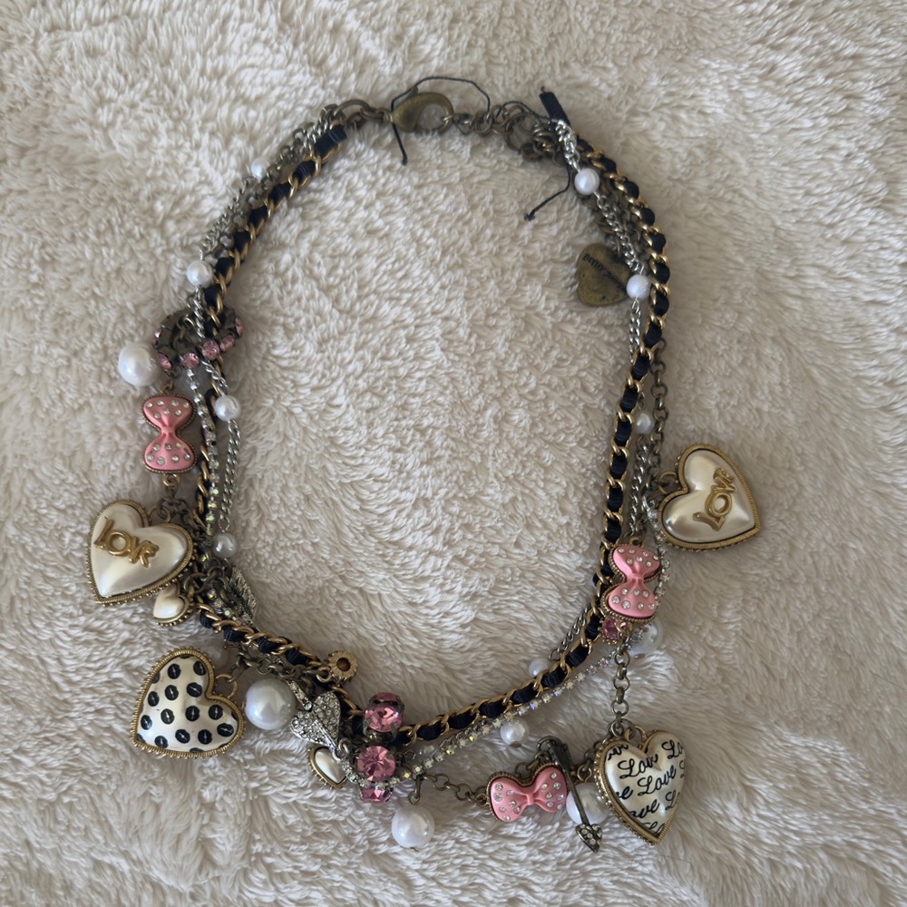 Charming Heart Pendant Necklace Betsy Johnson